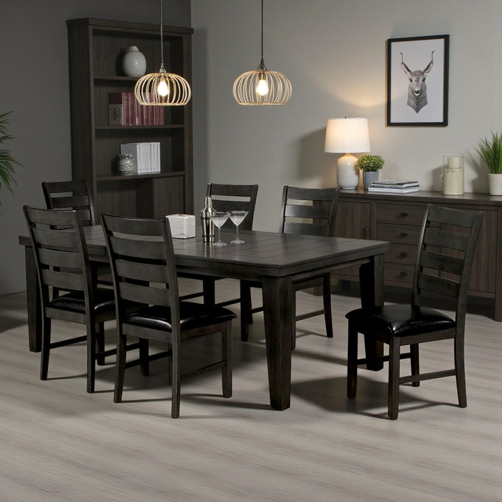 Haze Wooden Dining Chair (Set of 2) - Charcoal | Mid-Century Modern, Durable & Comfortable