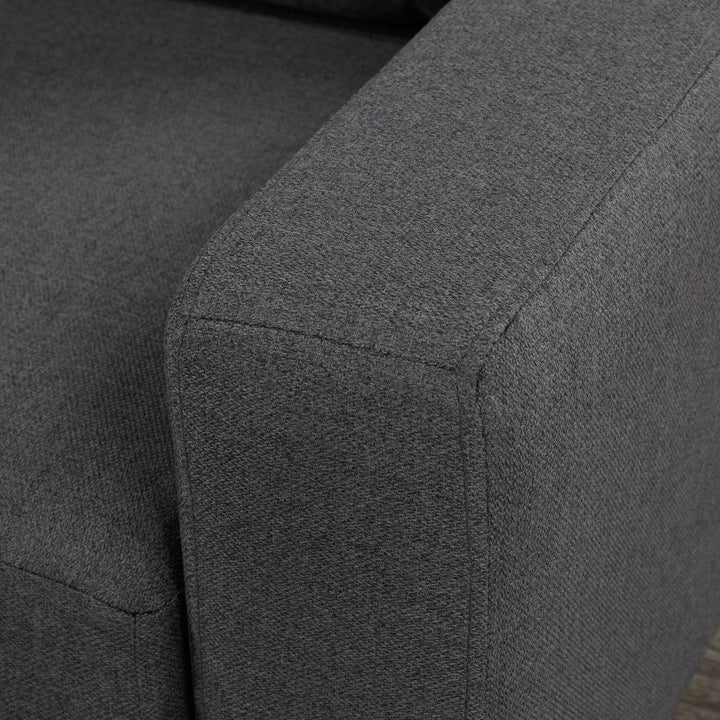 Alvera Sectional Sofa in Fabric Upholstery With Reversible Chaise Lounge - Dark Grey | Modern, Durable & Comfortable