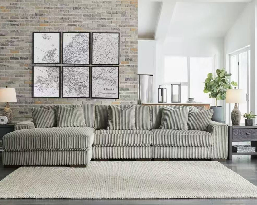 Nebula Sectional Sofa In Fabric Upholstery Made up of 3-Piece - Grey | Available In LHF/ RHF Configuration