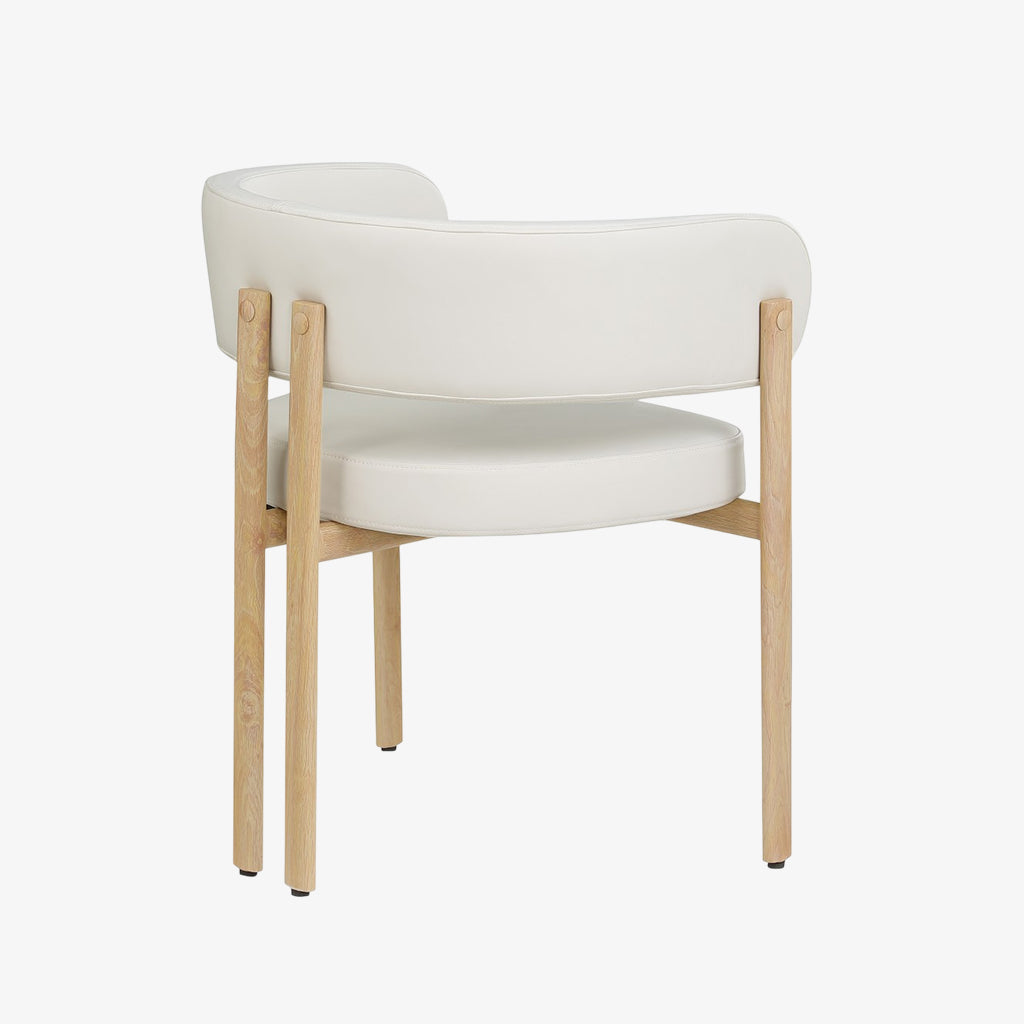 Bay Metallic Dining Chair (Set of 2) - Cream/ Oak | Modern, Luxurious & Durable