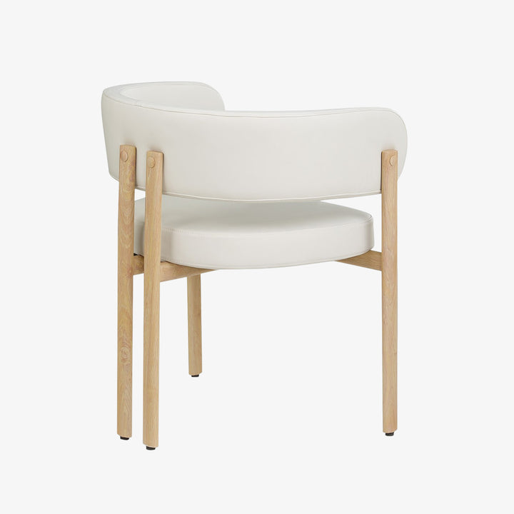 Bay Metallic Dining Chair (Set of 2) - Cream/ Oak | Modern, Luxurious & Durable