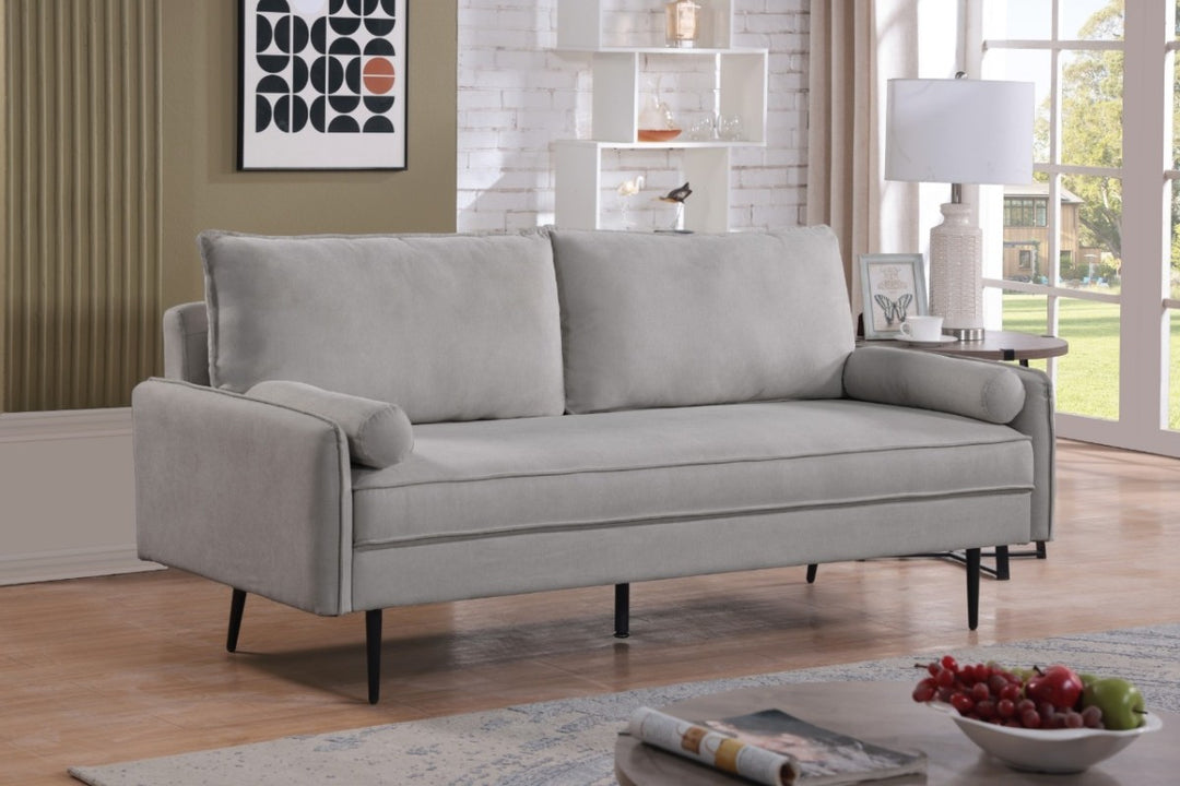 Rilly 3-Seater Fabric Upholstered Stationary Couch - Grey