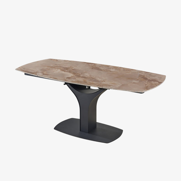 Ruby Dining Table With Sintered Stone Top - Agate Brown/ Black | Modern, Stylish, Extendable & Durable