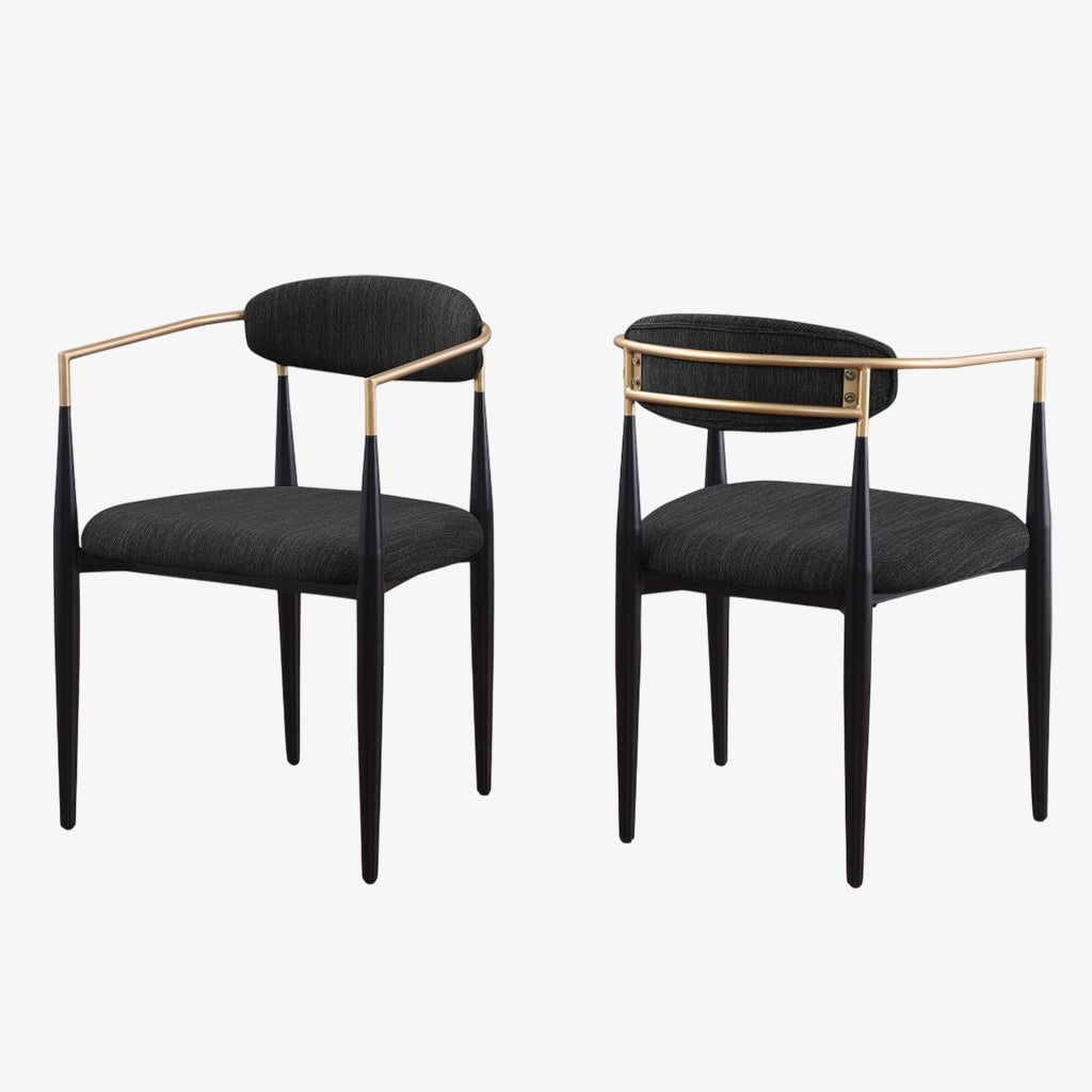 Seren Metallic Dining Chair (Set of 2) - Black | Modern, Comfortable & Built to Last
