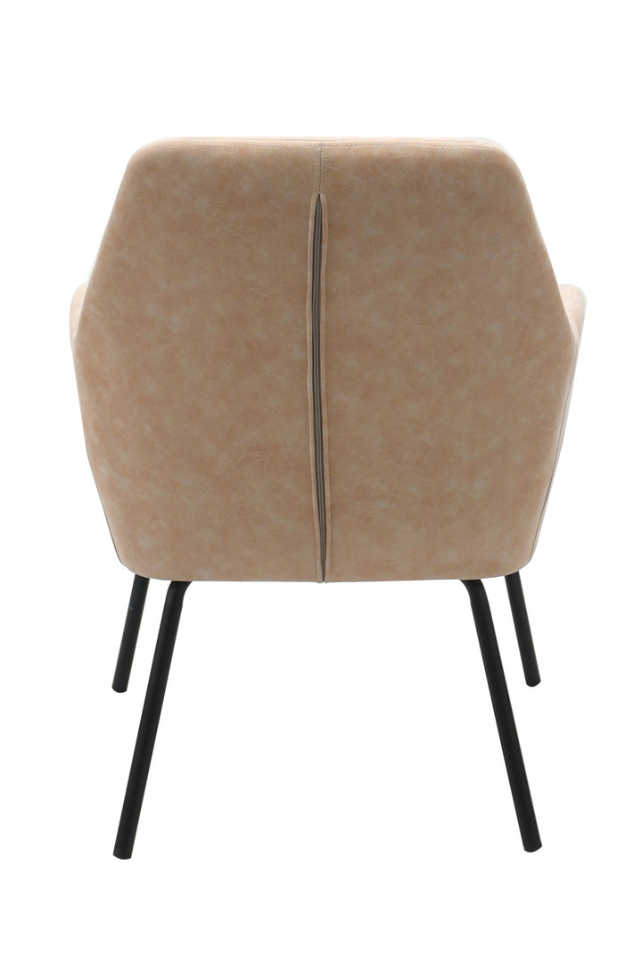 Berlin Fabric Upholstered Dining Chair With Metal Frame - Beige