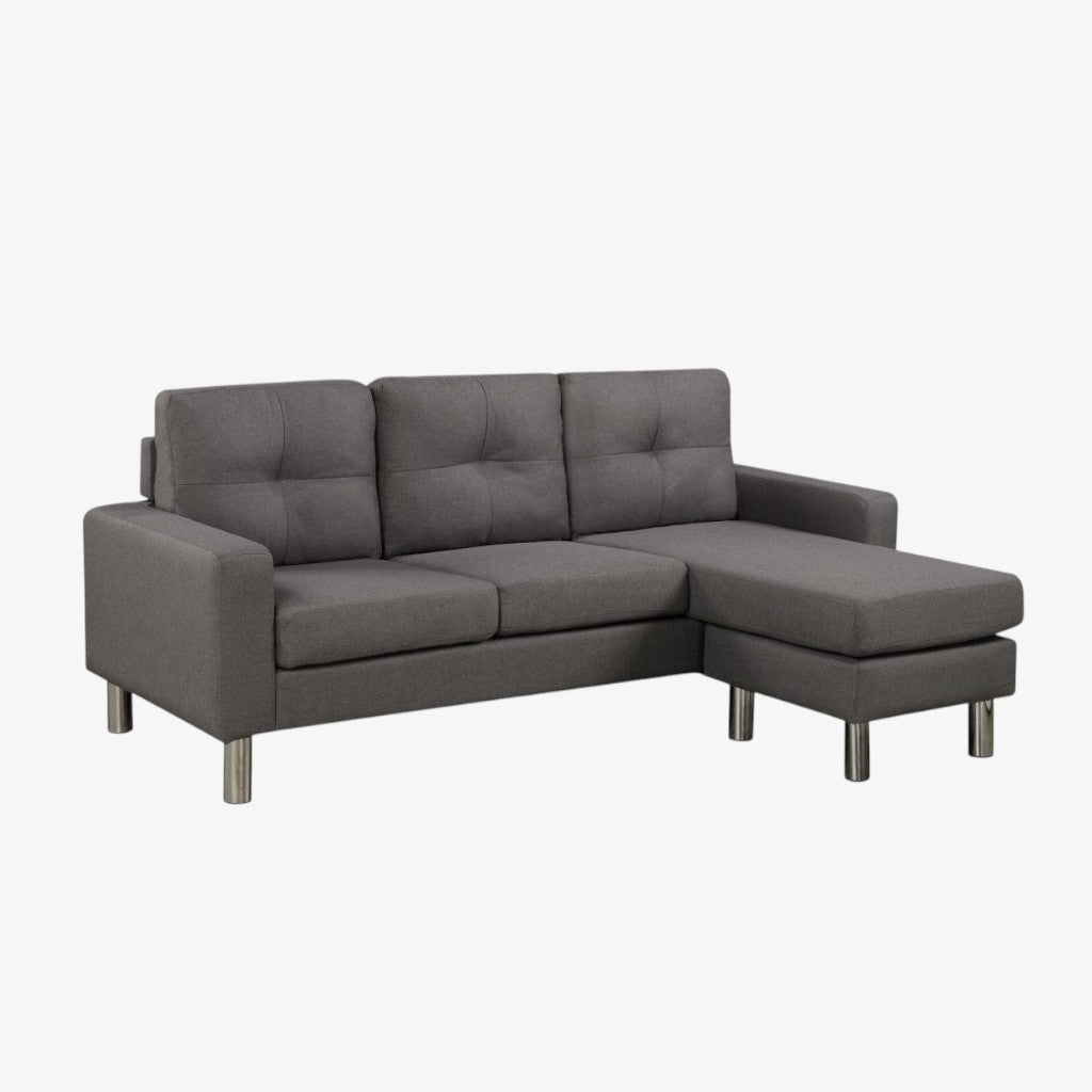 Riverstone Fabric Upholstered Sectional Sofa - Dark Grey | Timeless, Stylish, Reversible, Affordable & Built to Last