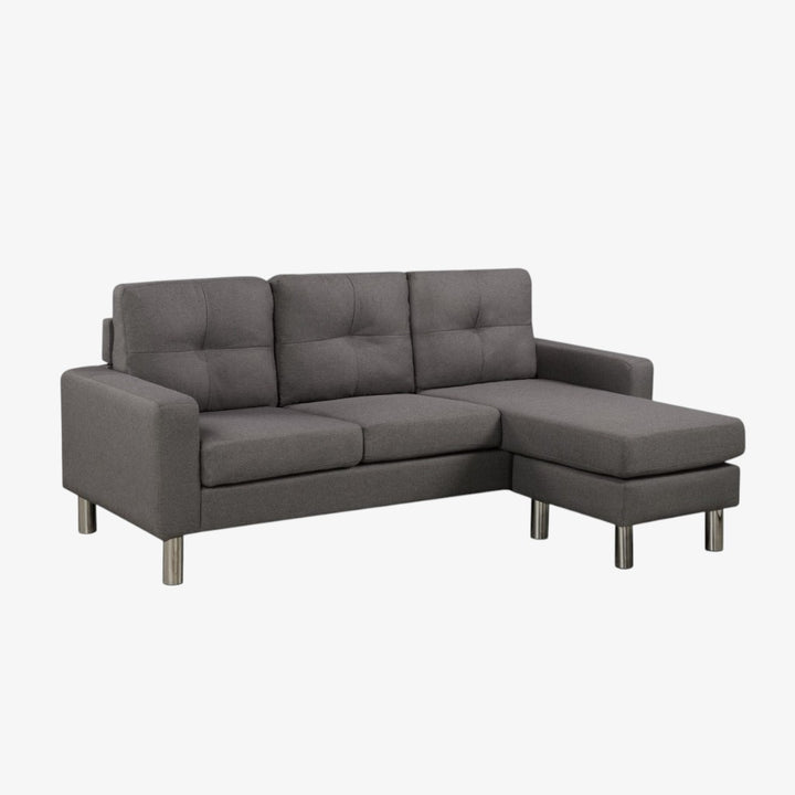 Riverstone Fabric Upholstered Sectional Sofa - Dark Grey | Timeless, Stylish, Reversible, Affordable & Built to Last