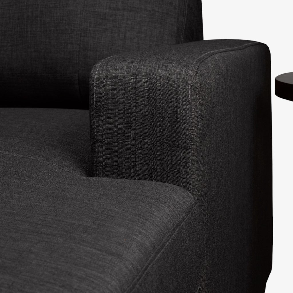 Axis Fabric Upholstered Sectional Sofa Bed - Black | Stylish, Simplistic, Durable, Reversible & Storage Solution