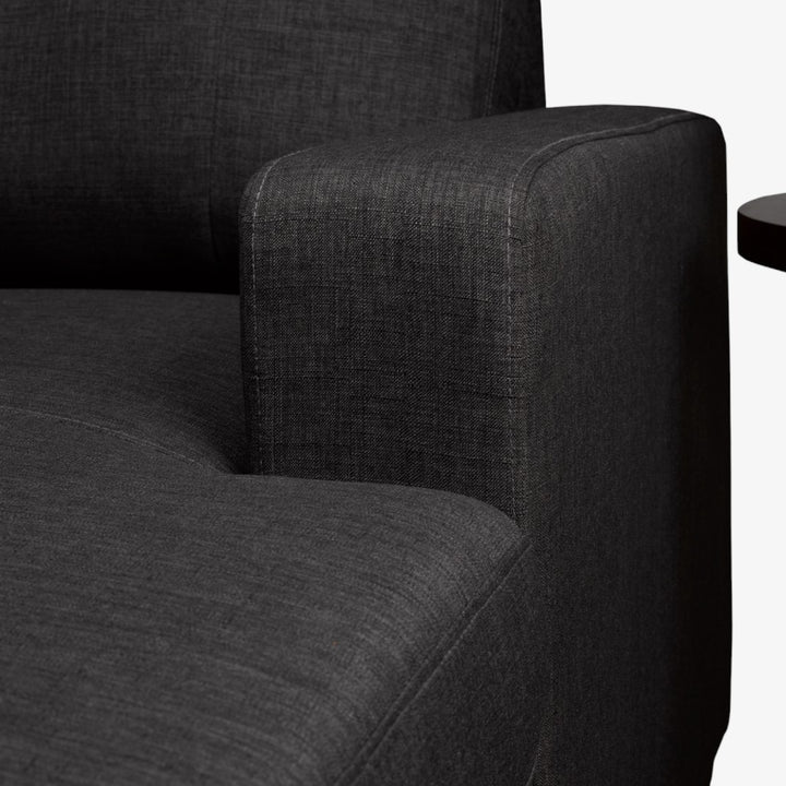 Axis Fabric Upholstered Sectional Sofa Bed - Black | Stylish, Simplistic, Durable, Reversible & Storage Solution