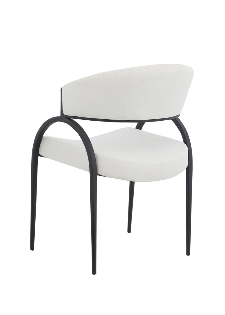 Havi Fabric Upholstered Dining Chair With Metal Frame (Set of 2) - Cream/ Black