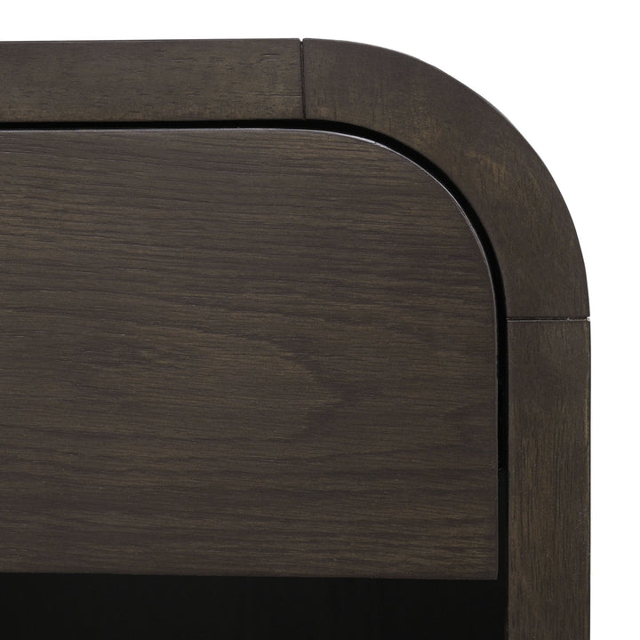 Caldor Accent Table – Mid-Century Modern Nightstand with Charging Station