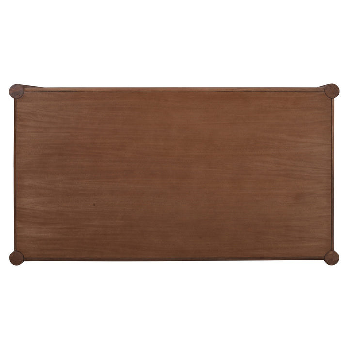 Corvane Mid-Century Modern Solid Wood Rectangular Dining Table – Walnut Finish with Sturdy Post Leg Design