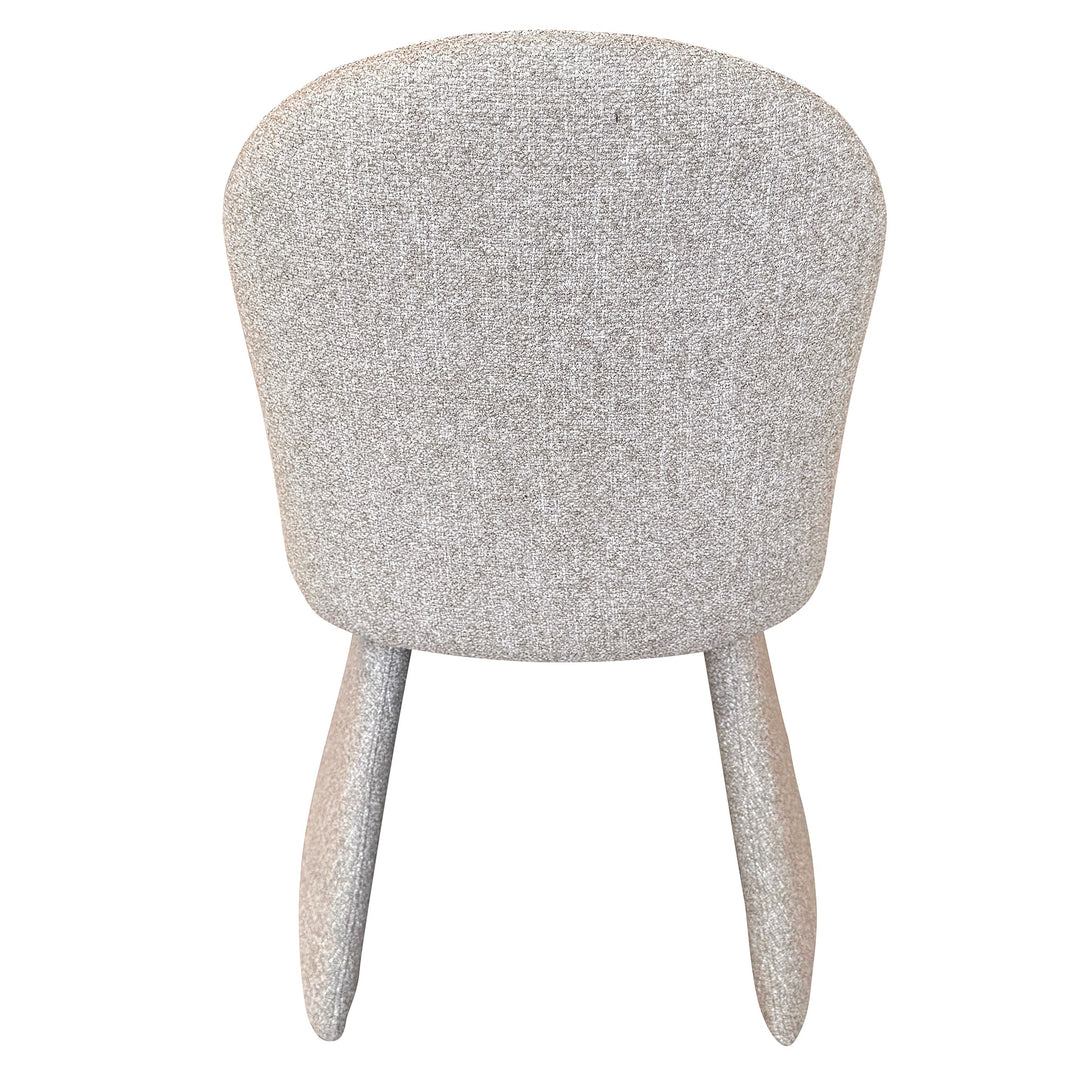 Montaro Modern Dining & Lounge Chair with Ivory And Gold Multi-Tone Boucle Fabric Upholstery, Curved Back & Splayed Legs