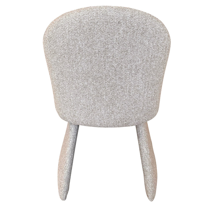 Montaro Modern Dining & Lounge Chair with Ivory And Gold Multi-Tone Boucle Fabric Upholstery, Curved Back & Splayed Legs