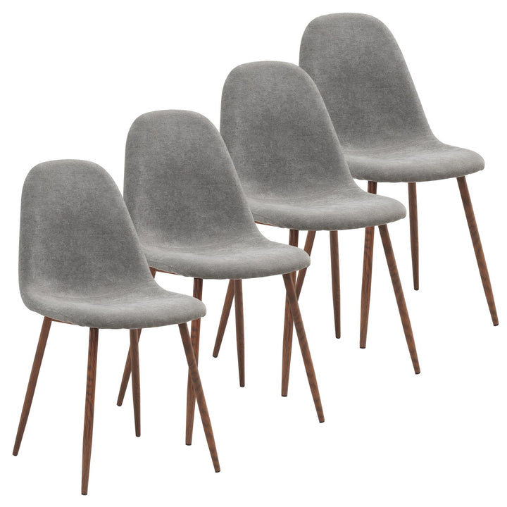 Eltravo Mid-Century Modern Chair – Set of 4 Curved Wood Frame Fabric Upholstered Chairs with Walnut Finish Metal Legs (Copy)