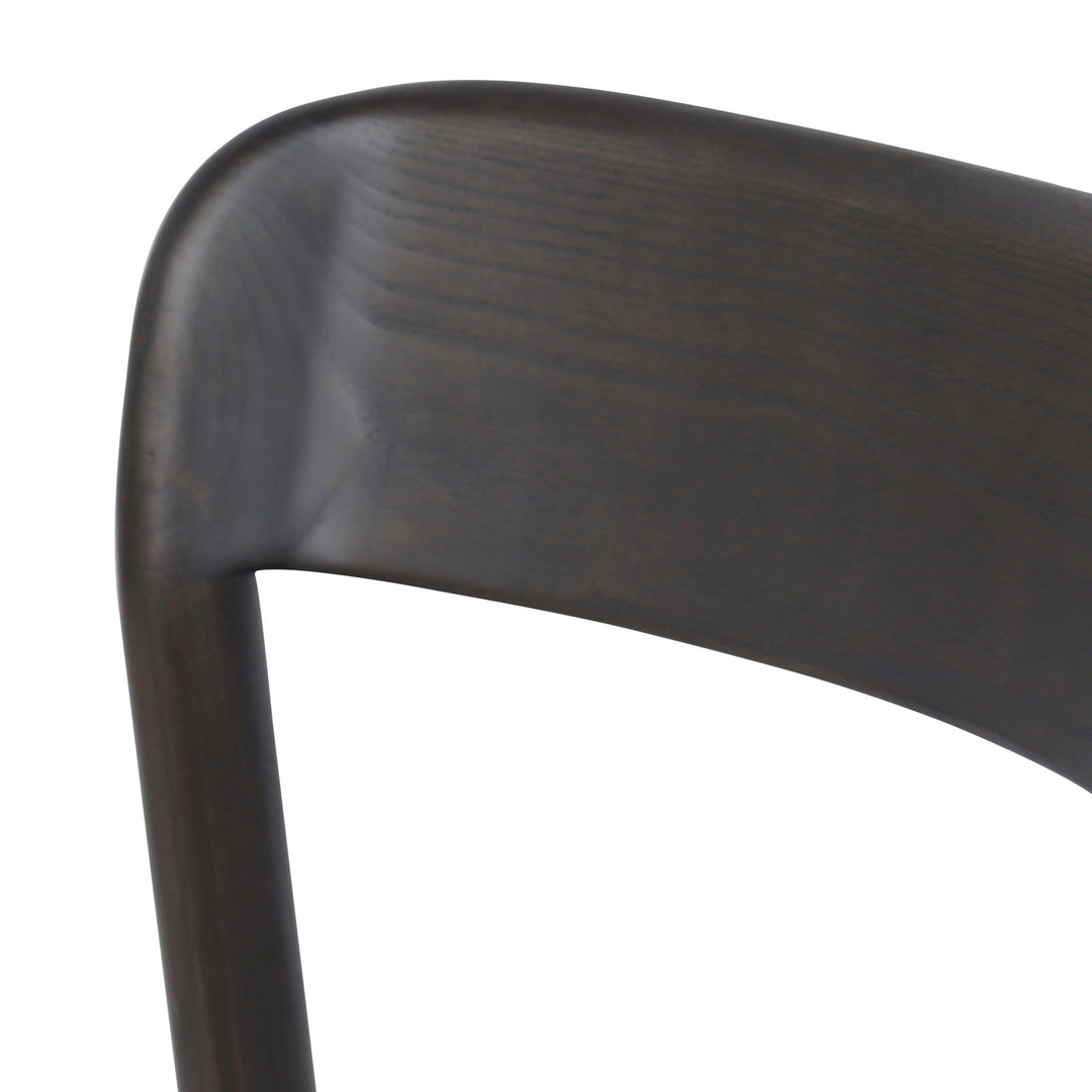 Bresca Mid-Century Modern Stackable Solid Wood Dining Chair, Mocha Finish (Set of 4)