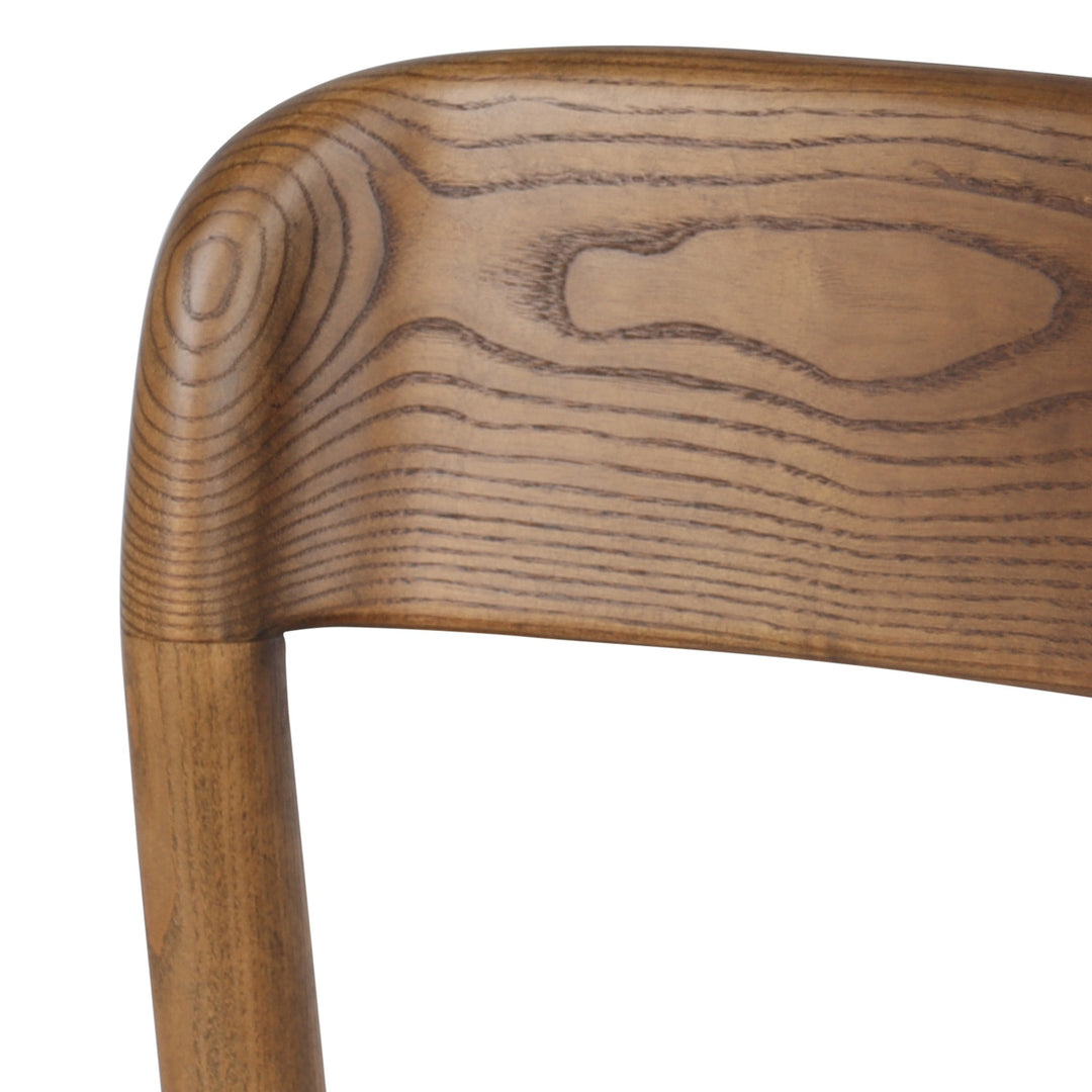 Bresca Mid-Century Modern Stackable Solid Wood Dining Chair, Walnut Finish (Set of 4)