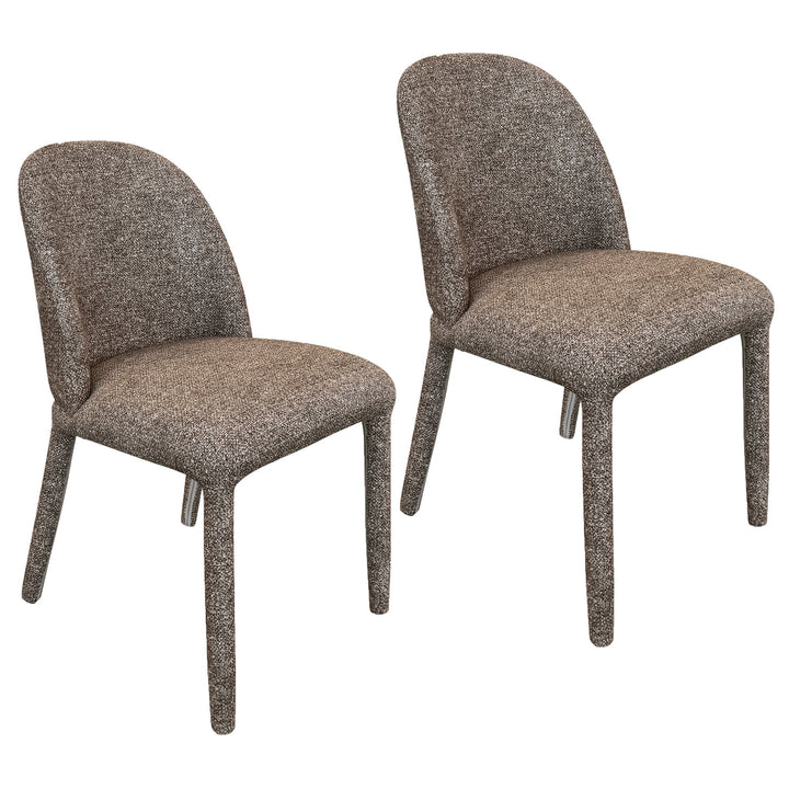 Valerio Modern Upholstered Dining & Lounge Chair, Multi-Toned Gray Textured Fabric (Set of 2)
