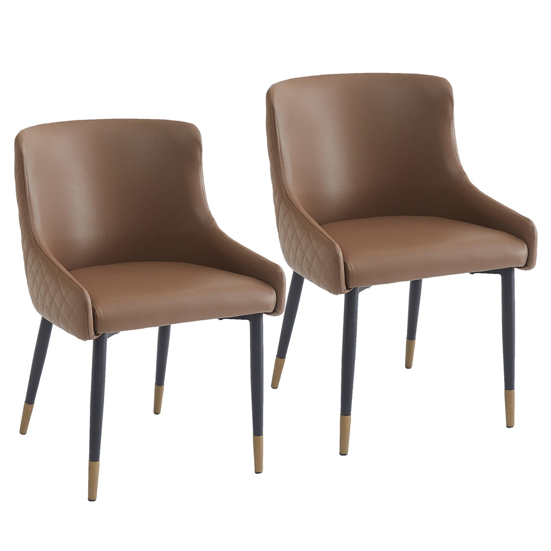 Livorno Modern Dining/Lounge Chair, Brown and Black Finish (Set of 2)