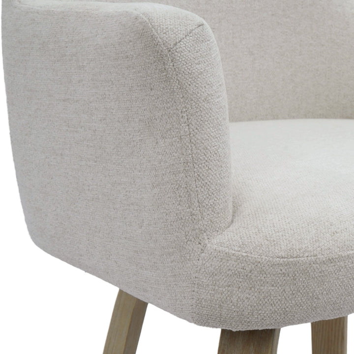 Zephrano Set of 2 26" Counter Height Stools with 360° Swivel Seat, Soft Fabric Upholstery And Washed Oak Finish