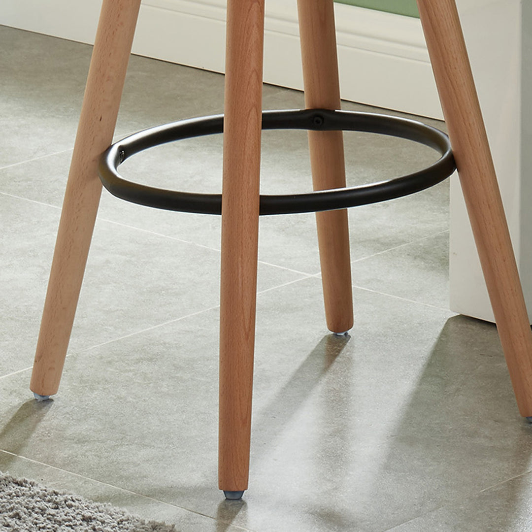 Lumetrix Counter Stool – Set of 2, 26" Curved ABS Seat Faux Leather Upholstered Stools with Beechwood Legs (Copy)