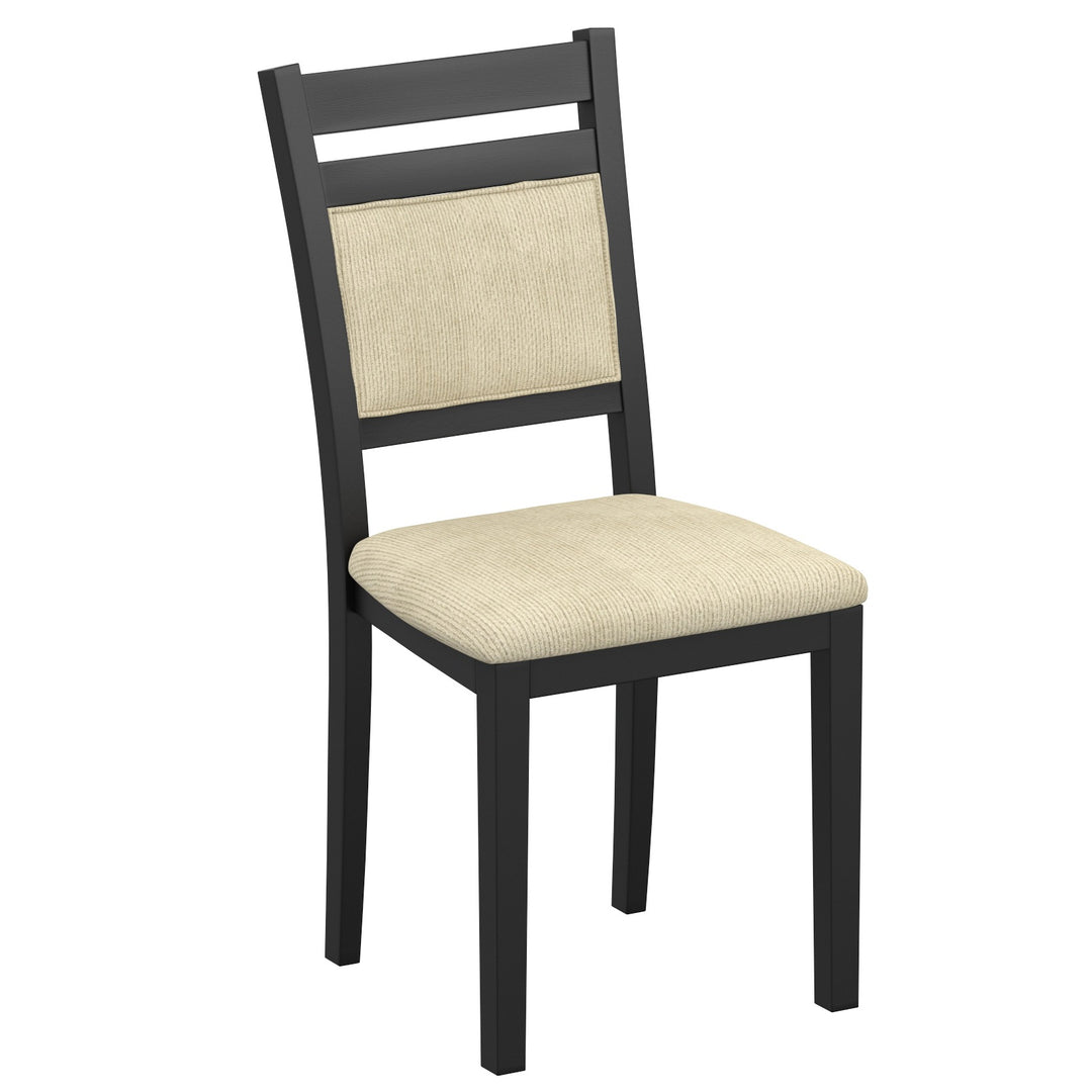 Avenshire Compact 3-Piece Dining Set – Space-Saving Round Drop-Leaf Table with 2 Matching Chairs (Black Finish)