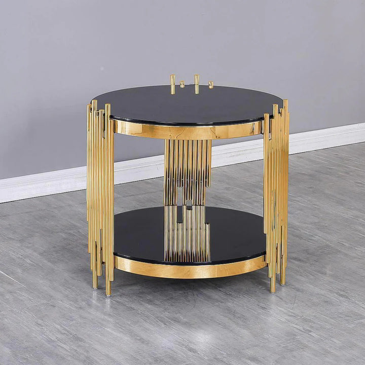 Elysian Rose Gold Accent Table – Modern Elegance & Functionality