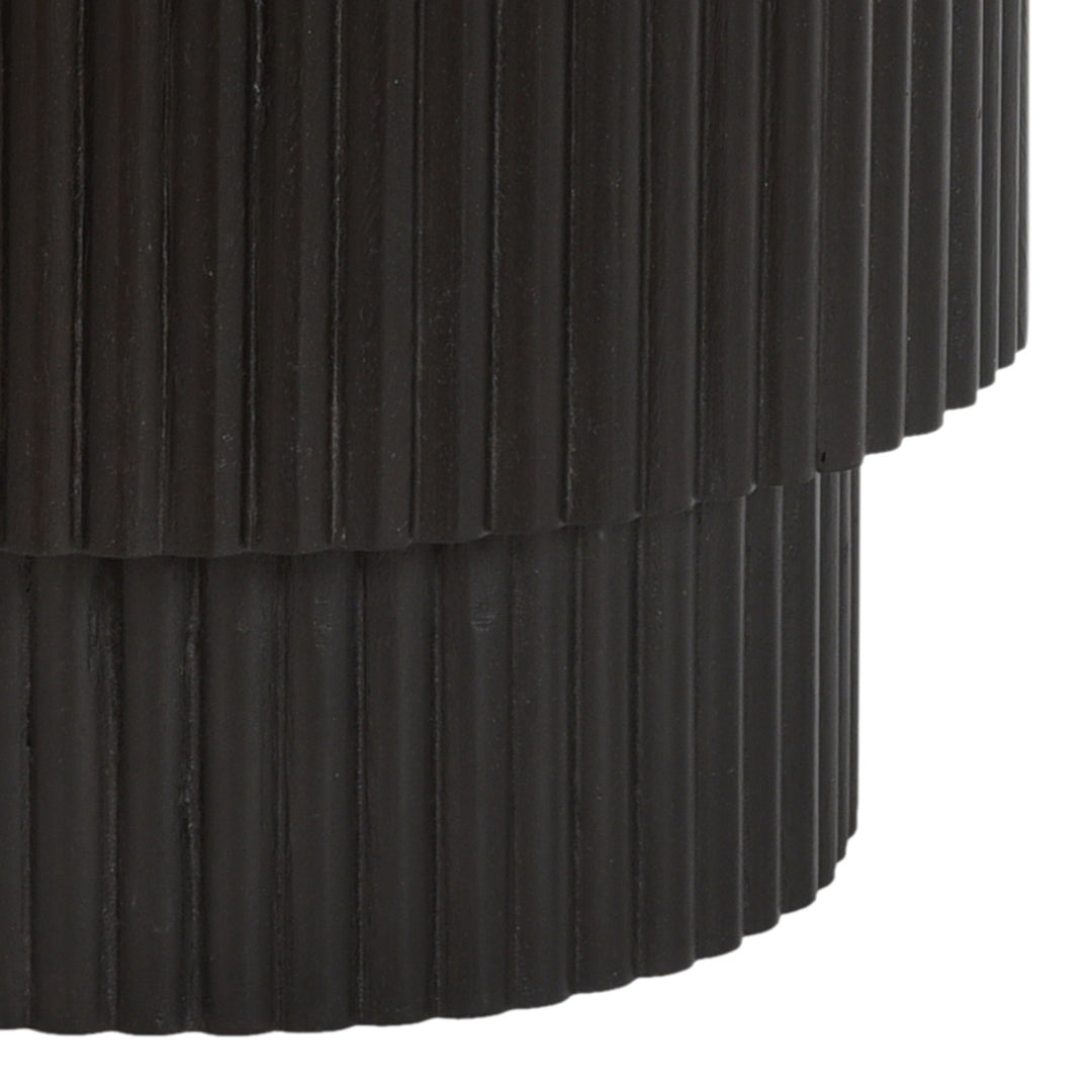 Quentaro Mid-Century Modern Round Accent Table with White Marble Top And Hidden Storage