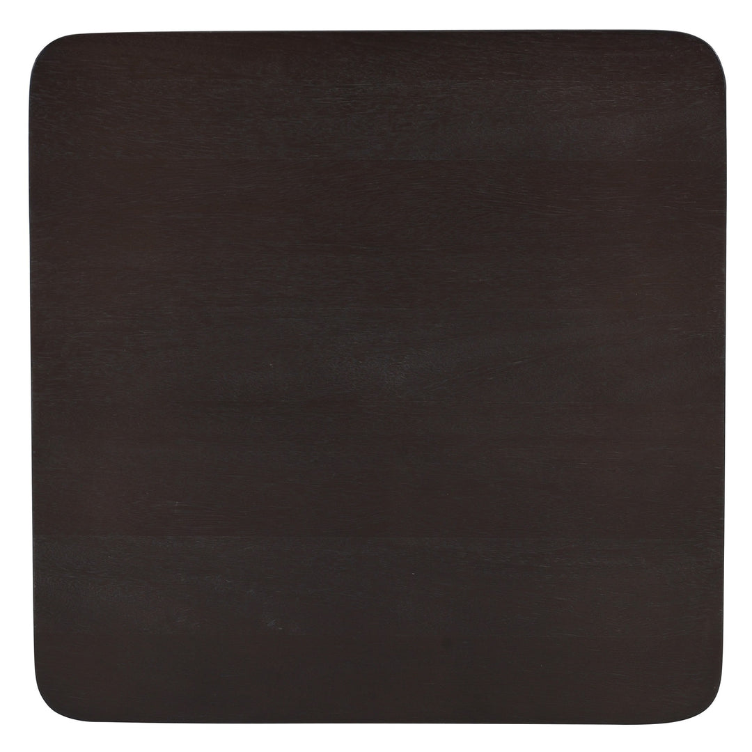 Parklore Mid-Century Modern 2-Tone Accent Table with Solid Mango Wood Cross Base And Mocha Finish
