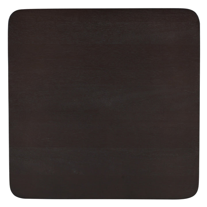 Parklore Mid-Century Modern 2-Tone Accent Table with Solid Mango Wood Cross Base And Mocha Finish