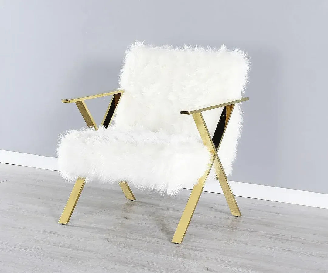 Aveline Elegant Velvet Accent Chair with Gold-Finished Metal Legs – Timeless Luxury for Your Home