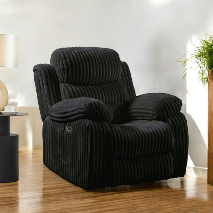 Myrcella Recliner Set – Black Elegance | Power Comfort & LED Vibes