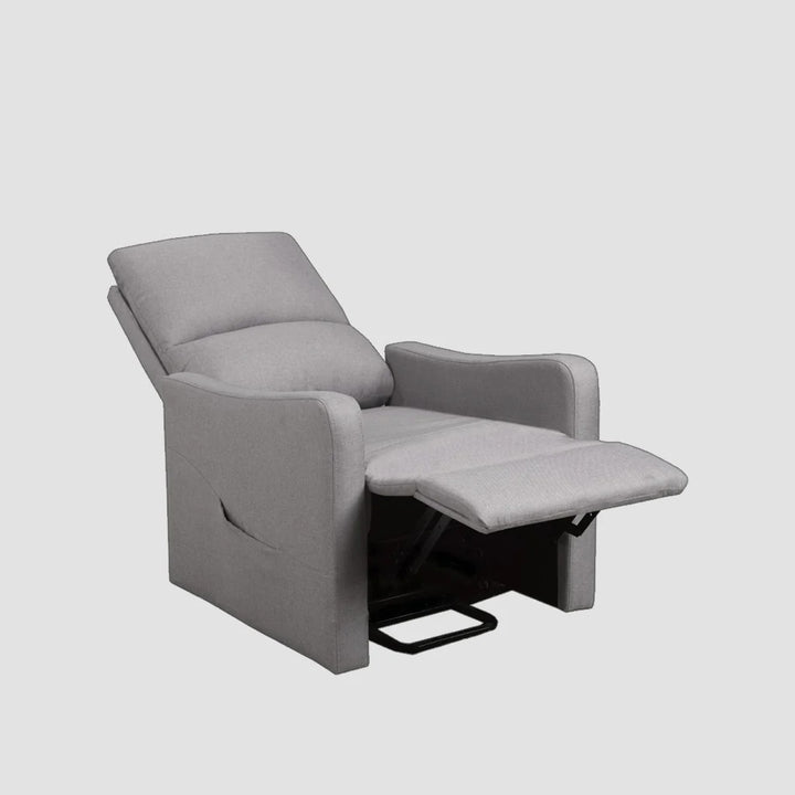 RevoRest Recliner Lift Chair | Light Grey Fabric Power Recliner with Side Pouch