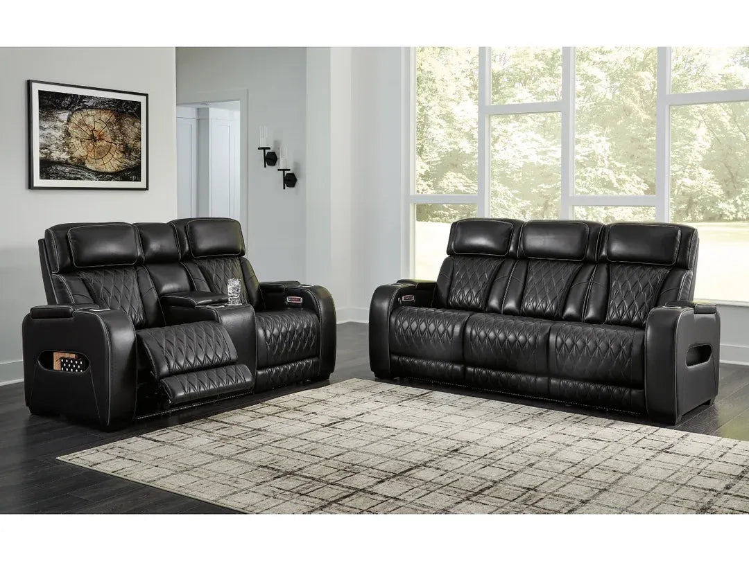 Tivaro Recliner Set – Sleek Black, 3-Piece Power Recliner (Chair + Loveseat + Sofa)