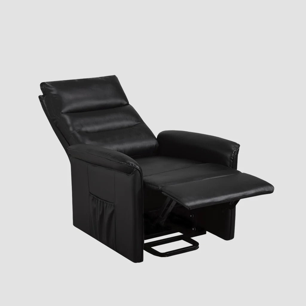 Elysia Recliner Lift Chair | Power Reclining Fabric Chair with Lift Function – Dazzling Black