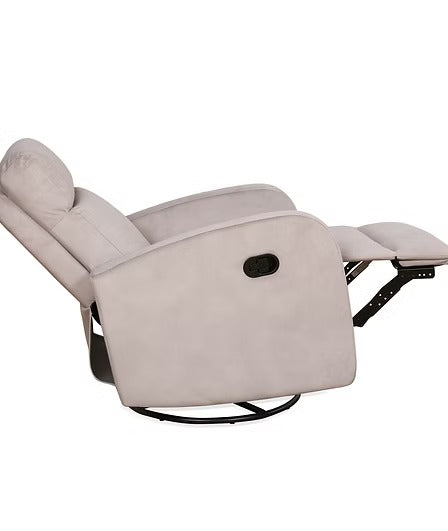 Wervano Recliner Chair with Swivel Glider Mechanism, Zero Wallhugger Design &amp; Soft Latte Fabric