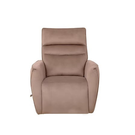 Valmire Recliner Chair with Side-Mounted Steel Pull Handle, Glider Rocking Mechanism & Soft Warm Light Taupe Fabric