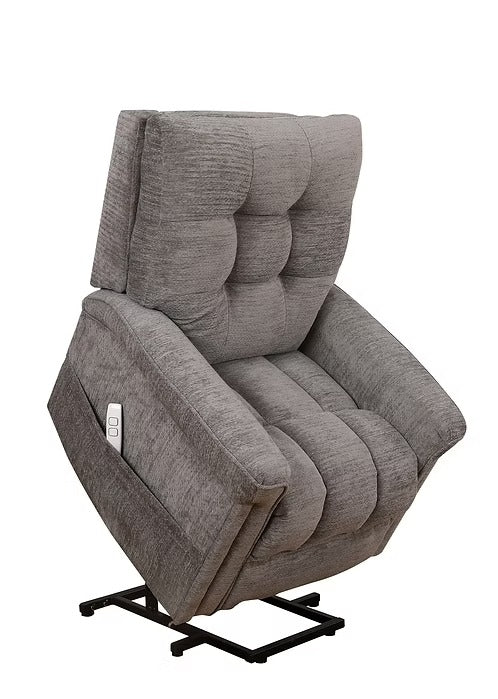Elvexo Lift Chair in Soft Grey Fabric with Wired Remote Control &amp; High-Density Comfort Seating