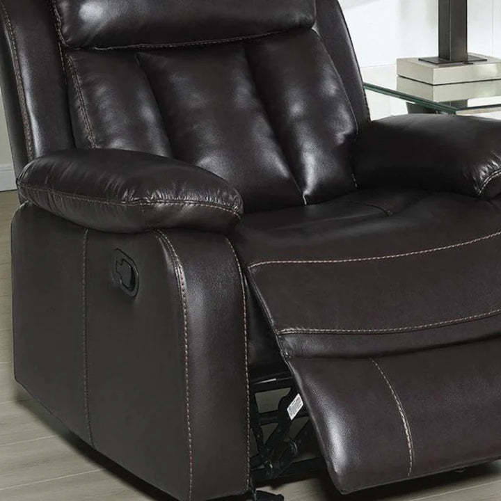 Seatify Recliner Chair with Manual Recline & Glider | Dark Brown Leathaire Recliner
