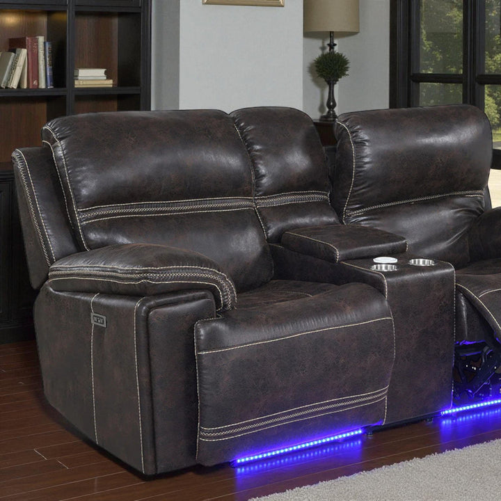 Sorex Recliner Loveseat – Dark Brown Power Luxury with Smart Comfort