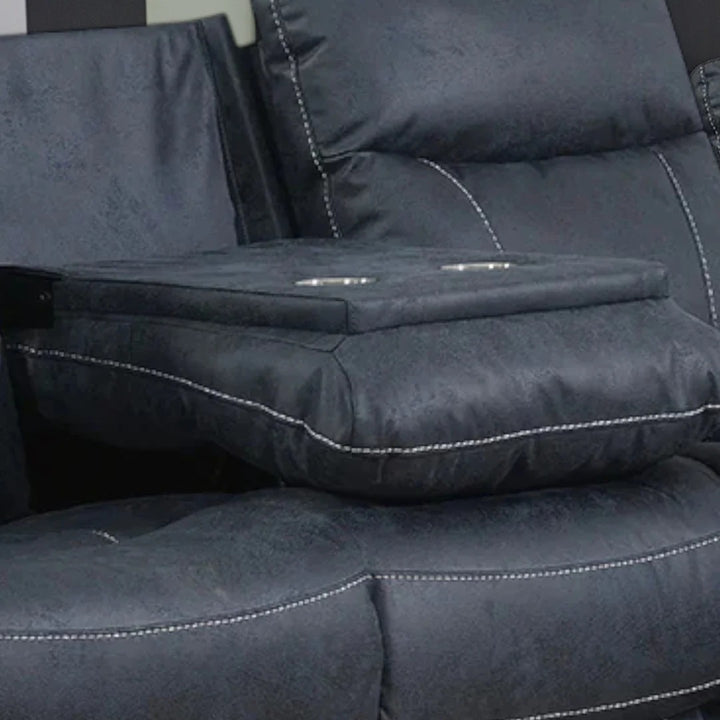 Novaro Fabric Upholstered Manual Recliner Sofa - Blue | Comfortable, Durable, Stylish & Functional