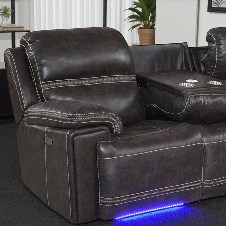Sorex Recliner Sofa – Dark Brown Power Luxury with Smart Comfort