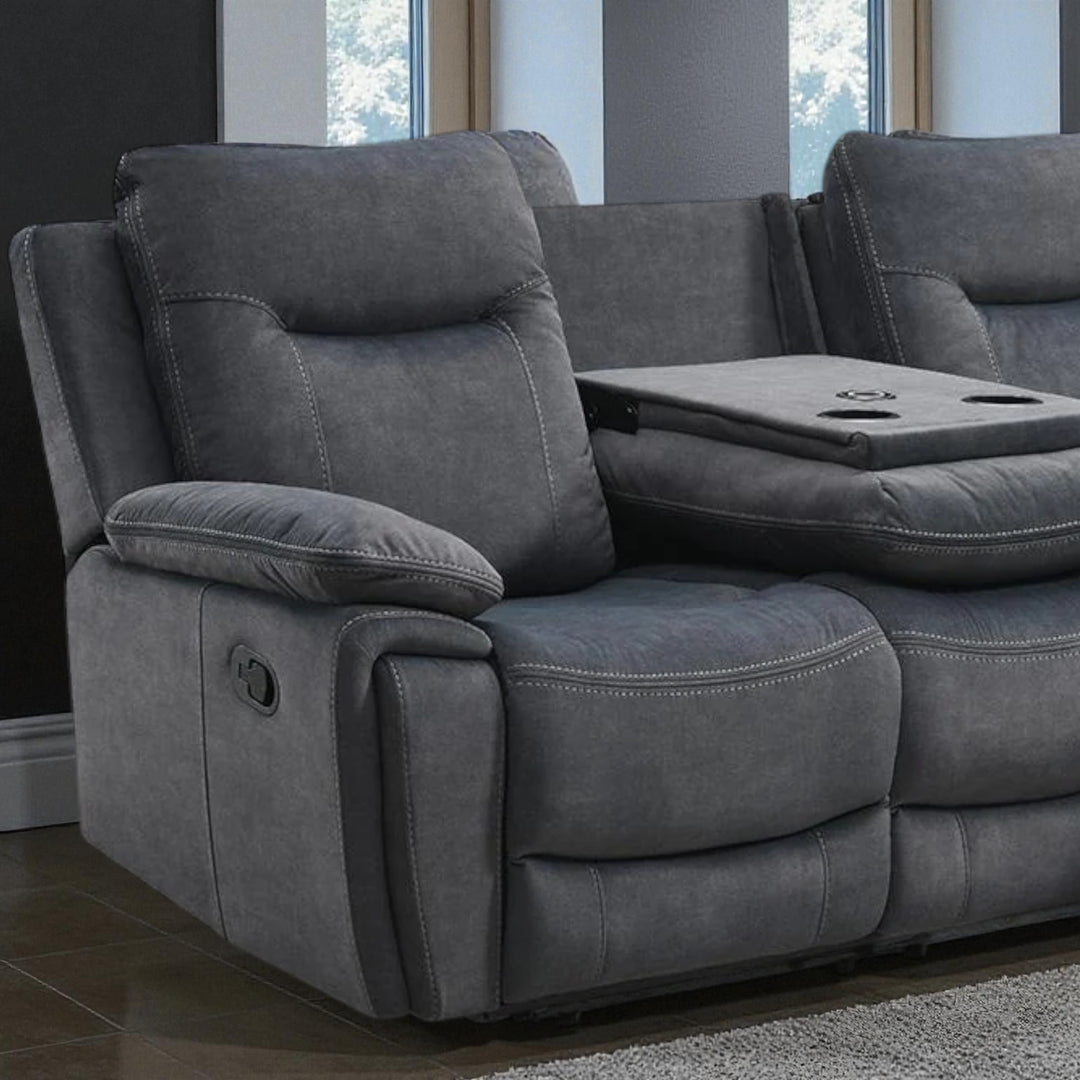 Praxen Recliner Sofa – Modern Grey Luxury with Smart Comfort
