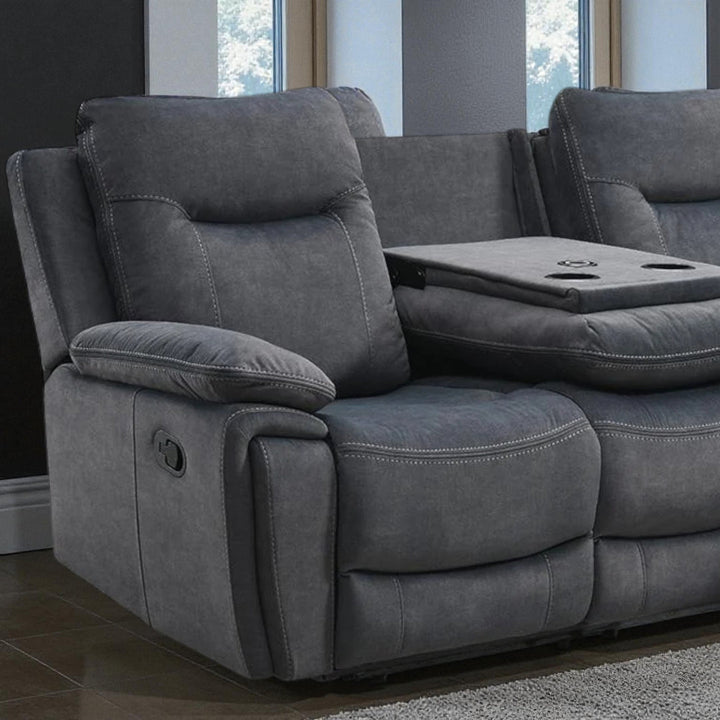Praxen Recliner Sofa – Modern Grey Luxury with Smart Comfort
