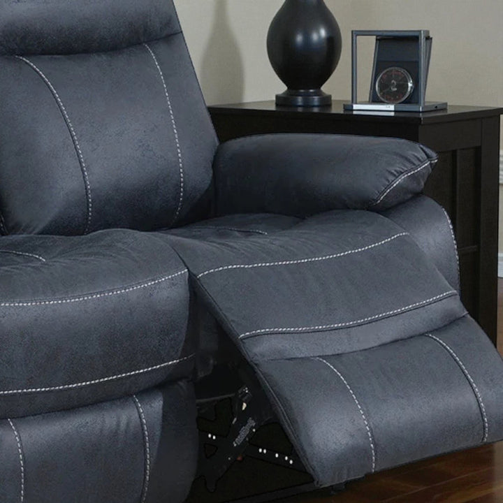 Eterno Recliner Loveseat – Greyish-Blue Comfort with Timeless Style