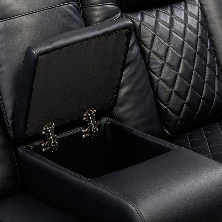 rivon Recliner Loveseat – Black Power Luxury with Smart Features