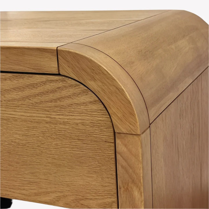 Solara 1-Drawer Accent Table – Wood Finish with Charging Station