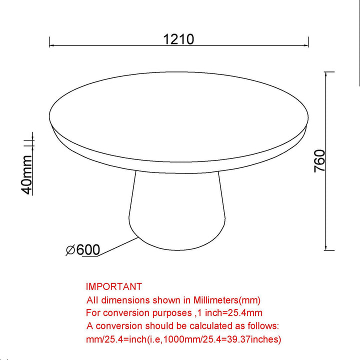 Norwick Modern Pedestal Dining Table – 48" Round Engineered Wood Table with Faux Stone Finish, Laminated Veneer Surface, Scratch & Water-Resistant Coating and Contemporary Design
