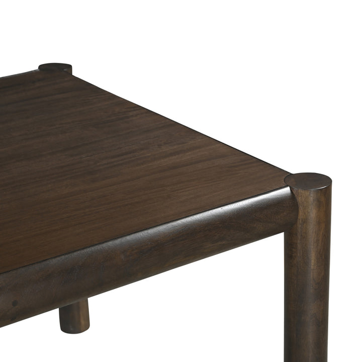 Corvane Mid-Century Modern Solid Wood Rectangular Dining Table – Mocha Finish with Sturdy Post Leg Design