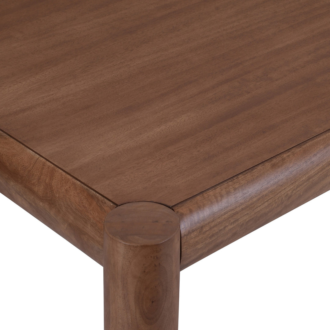Corvane Mid-Century Modern Solid Wood Rectangular Dining Table – Walnut Finish with Sturdy Post Leg Design